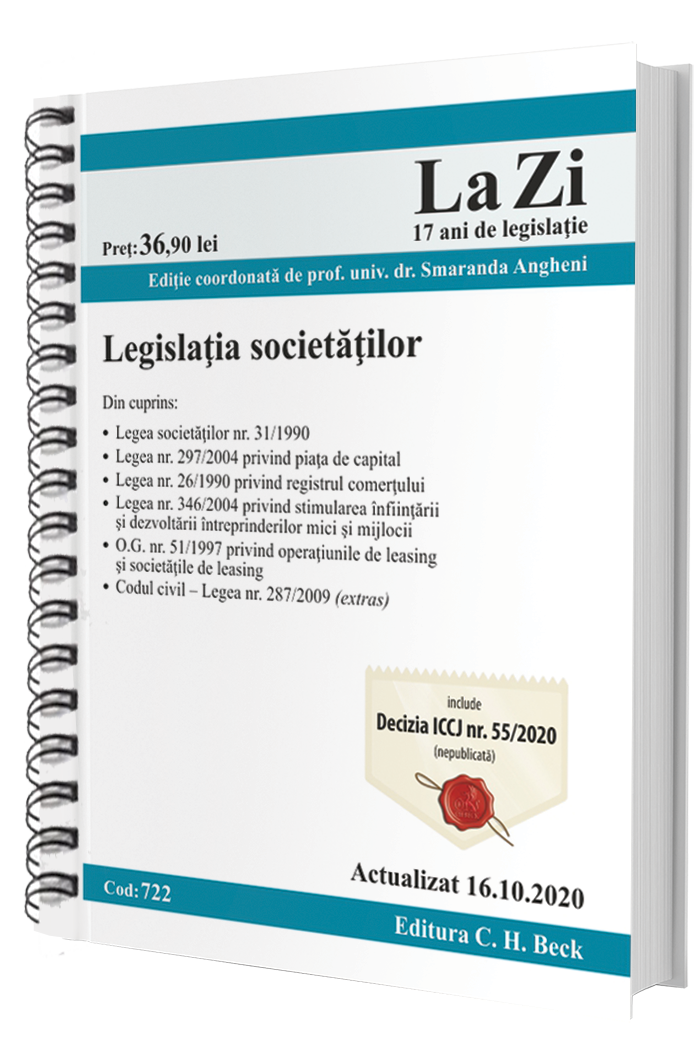 Legislatia societatilor. Actualizat la 16.10.2020